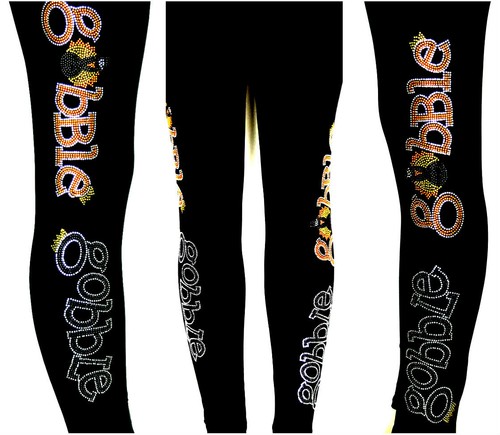 S M L or XL Rhinestone Happy Thanksgiving Turkey Hand Embellished Top Shirt - Picture 5 of 9