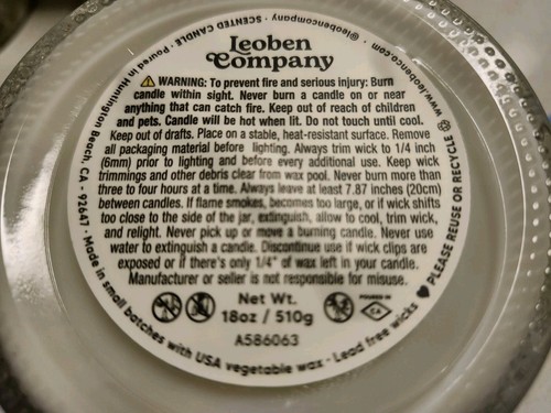 LEOBEN CO Amber Saffron Vegan Soy Wax Blend Candle Cut Glass Facete - Picture 5 of 8