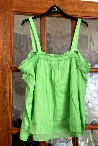 BNWT Ladies NEXT Loose Fit STRAPPY BUTTON Front SALAD SPRING GREEN Cami Top 12 - Picture 7 of 7