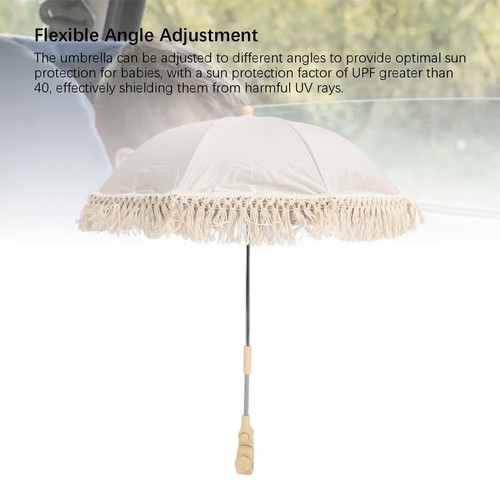 Baby Stroller Umbrella Sunshade UV Blocking Adjustable Angle Clamp On Universal - Picture 8 of 18