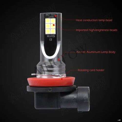 9005+9006+H11 LED Combo Headlight Fog Light Kit High/Low Beam Bulbs 12000K White - Picture 8 of 15