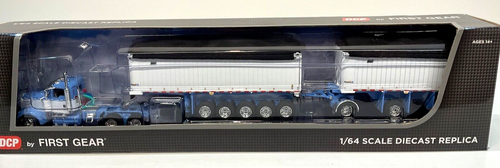 Kenworth W900L Day Cab w Michigan East Dump Doubles Trailers 1/64 DCP First Gear