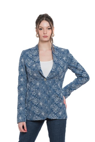 $2490 BELVEST Blue Floral Woman Jacket Blazer Work of Art 42 IT / 6 US / 38 FR - Picture 2 of 8