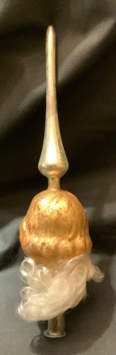 ANTIQUE! GERMAN GLASS FEATHER TREE TOP - ANGEL HEAD ON SPUN GLASS CLOUD - Picture 4 of 13