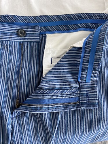 Tommy Bahama Para hombres Talla 40 Azul Pin Rayas Chino Exterior Secado Rápido Nylon Pantalones Cortos - Imagen 4 de 7