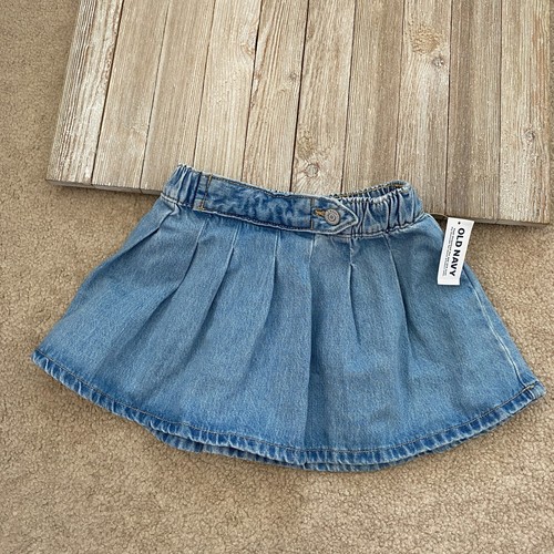 Old Navy Pleated Jean Skirt Girls XS (5) School Picture Day Preppy Birthday Cute - Picture 7 of 20