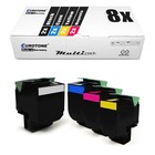 8x Eco Toner zastępuje Lexmark C540H1CG C540H1KG C540H1MG C540H1YG C540H1