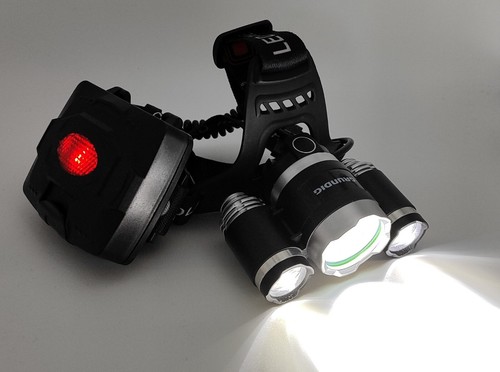 GRUNDIG Kopflampe 3 LED rotes Rücklicht Stirnlampe Leuchte NEU OVP + BATTERIEN - Bild 8 von 8