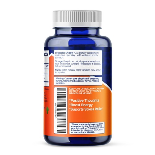 Mood Rescue Rhodiola Rosea 600mg + 250mg Ashwagandha & 100mg Gingseng 120 Caps - Picture 7 of 8