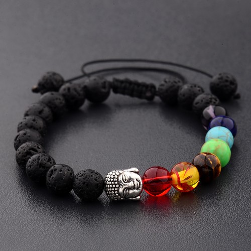 7 Chakra Reiki Braided Bracelets Handmade Mixed Natural Gemstone Round 8mm Beads - Picture 37 of 61