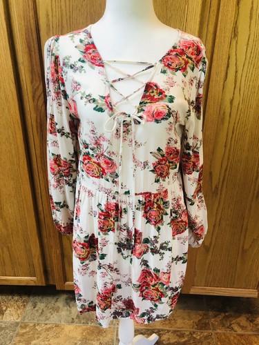 Top tunica donna KORI America taglia S bianco rosso floreale - Foto 1 di 8