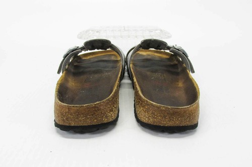 Birkenstock Women Sandal Birkis Silver Size 7N EUR 38 Slide Shoe Pre Owned xq - Picture 6 of 12