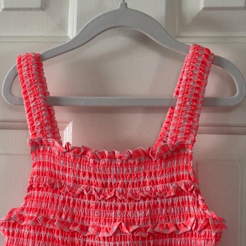 Andy and Evan Girls Smocked Top Hot Pink Checked Dress Size S Small 7 8 - Picture 6 of 10