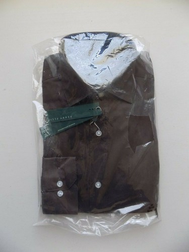 NEW PERRY ELLIS Slim Fit Dress Shirt Size 15 32/33 Dark Walnut Brown LS NWT - Picture 5 of 7