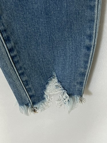 Kancan Medium Wash Ankle Distressed Hem High Rise Jeans 24 x 27 Maria - Bild 7 von 13