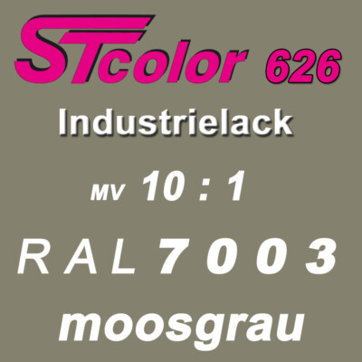 3,3 kg STC 2K PUR Industrielack 10:1 RAL 7003 moosgrau Lack Set mit Härter