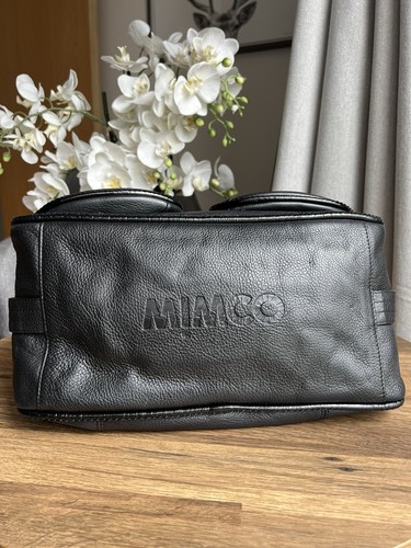 MIMCO Mod Rose Gold Button black Zip Top Leather handbag shoulder bag - Picture 7 of 12