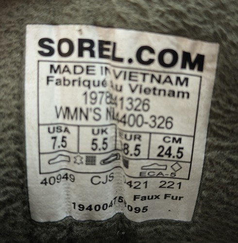 Womens Sorel Kinetic RNEGD Conquest Green Waterproof Boots NL4400-326 Size 7.5 - Picture 7 of 7