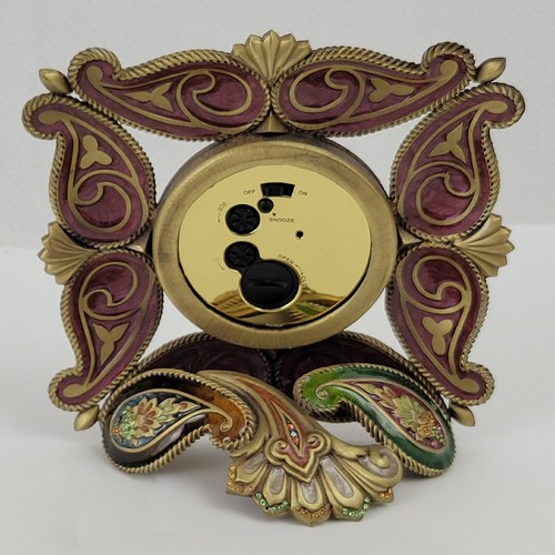 Jay Strongwater Alarm Clock Beautiful Paisley, Floral, Swarovski Crystal - Picture 8 of 11