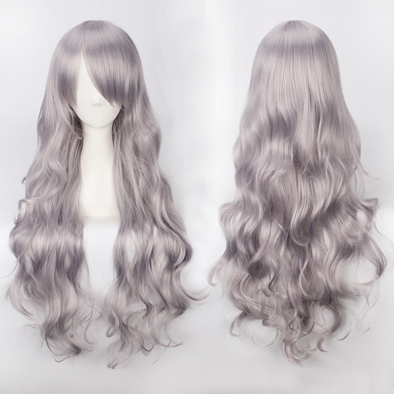 Lady 80cm Long Curly Wigs Fashion Cosplay Costume Hair Anime Full Wavy Party Wig - Picture 23 of 27