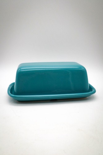 Vtg '90s Waechtersbach Spain Butter Dish Solid Colours Turquoise Ceramic