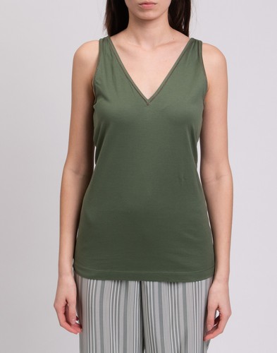 RRP €440 BRUNELLO CUCINELLI Top Size S Green Monili Beads V-Neck Made in Italy - Picture 3 of 8