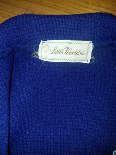 Vintage 50's 60's Little World Milano Knit Jacket Navy blue Nautical - Picture 3 of 11