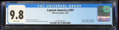 CAPTAIN AMERICA 397 CGC 9.8 RED SKULL THOR JACK O'LANTERN CROSSBONES WHITE PAGES - Bild 3 von 6