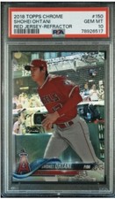 Shohei Ohtani 2018 Topps Chrome Variation Rot Trikot RC Refraktor #150 - PSA 10