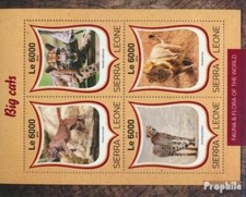 sierra leone sierra-léonais 7588-7591 Feuille miniature neuf 2016 super Chats