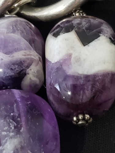 Sterling Silver Purple Amethyst Chunky 9 inch Bracelet READ - Bild 13 von 16