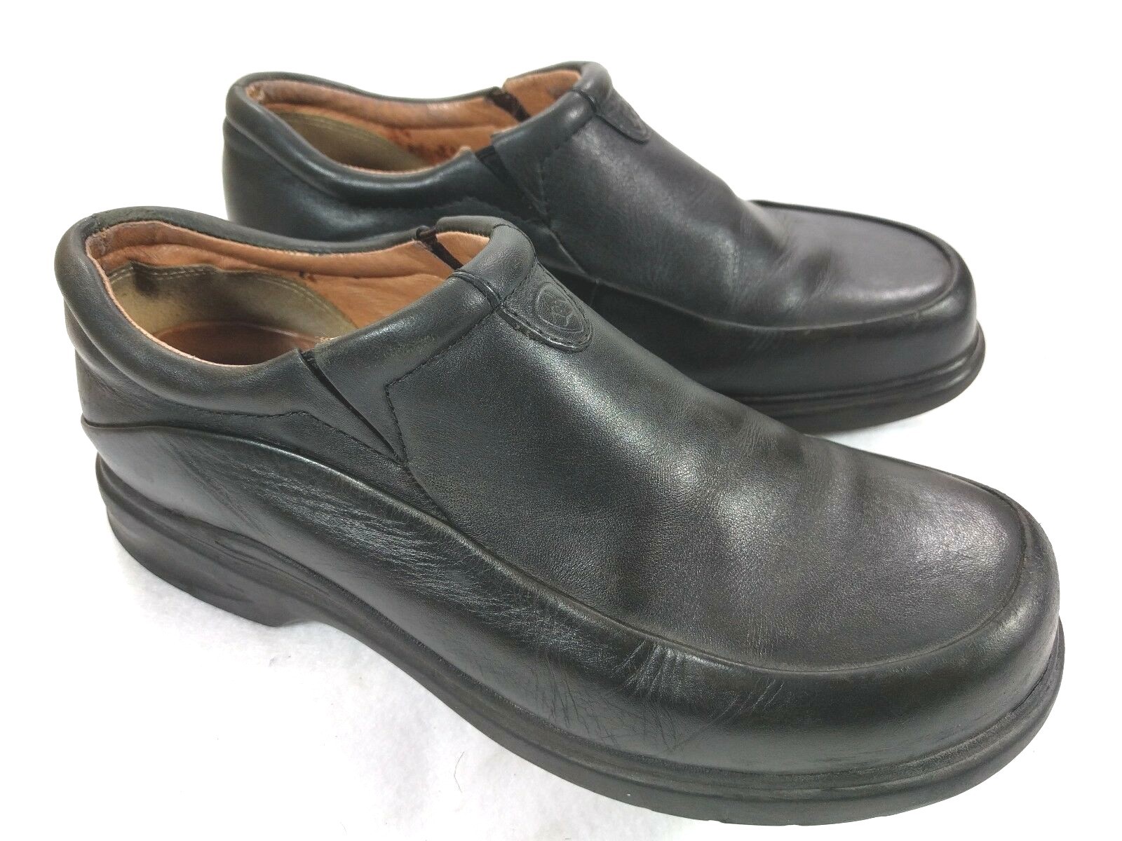 ARIAT 95701 US 10B Black Leather Western Slip On Loafer shoes w ATS & Rubber Sole ARIAT 95701 US 10B Black Leather Western Slip On Loafer shoes w ATS & Rubber Sole