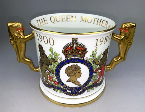 Paragon EXTRA LARGE Bone China Loving Cup Queen Mother 80th Birthday 1980 + Box - Picture 8 of 23
