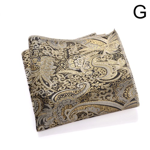 Men's Pocket Square Handkerchief Paisley Silk Hanky For Wedding Party Dress Suit - Picture 8 of 40