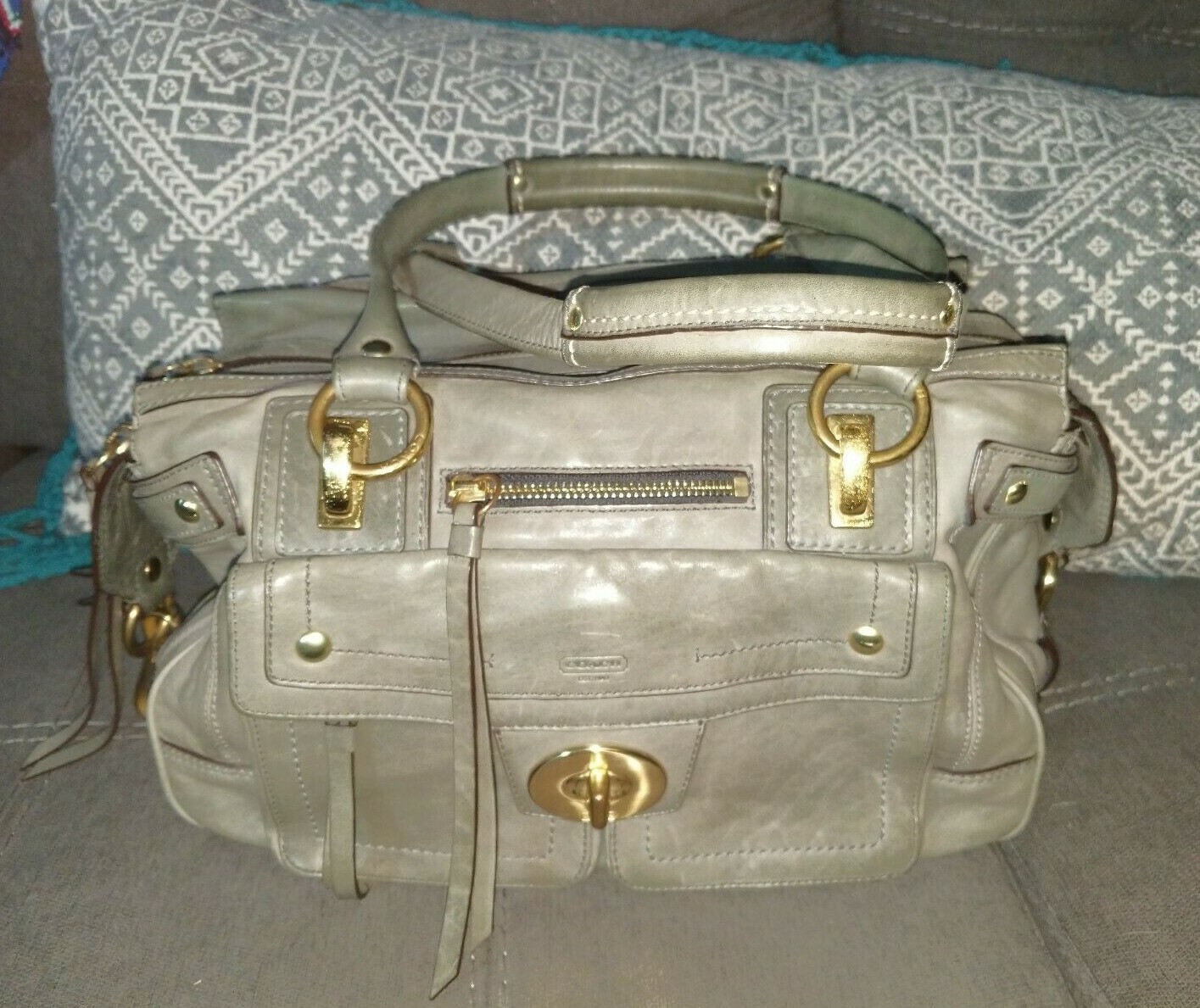 Gorgeous Vintage COACH Mineral Grey Gray Leather HAMPTON LINDSAY Handbag #12475 | eBay Gorgeous Vintage COACH Mineral Grey Gray Leather HAMPTON LINDSAY Handbag #12475 | eBay