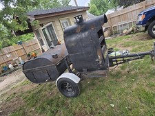 BBQ Pit Smoker w/ Gas! Trailer mounted BBQ, TWO  Propane burners 