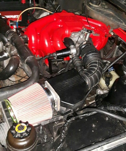 Filtro seco cono rojo + kit adaptador MAF de admisión de aire para BMW 84-91 318 325 M3 E30 - Imagen 2 de 2