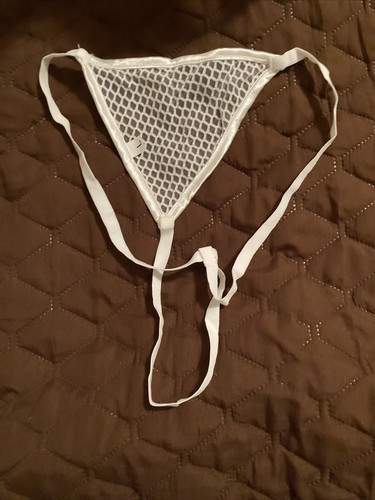 White Lace Corset Bustier with G String Mesh Back SZ L Sexy - Picture 11 of 17
