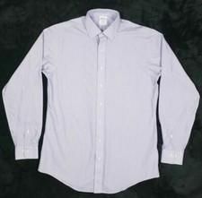 Brooks Brothers Regent Mens Button Down Dress Shirt 16 Twilled Purple B6
