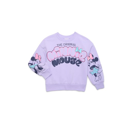 Minnie Mouse Girls' Glitter Graphic Fleece Sweatshirt (XS)