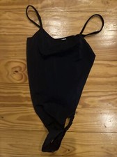 Victorias Secret Vintage Black Thong Bodysuit Size Small