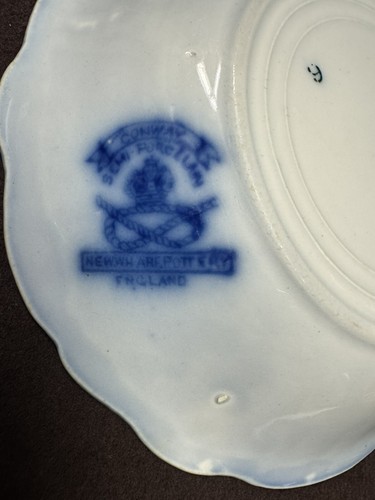 Antique Conway Flow Blue New Wharf Pottery Berry Dessert Bowl 5 1/4” - Picture 5 of 7