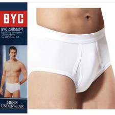 BYC Men's Underwear Briefs White 100 Cotton 1 pc Basic Slim Fit In-Band