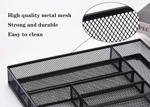 Desk Drawer Organizer, Desk Organizer,Metal Mesh Office Drawer Organizer Tray... - Picture 4 of 9