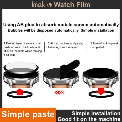 IMAK For Huawei Watch GT5 Pro 46mm, Glass Screen Protector HD Watch Film Cover - 第 3/8 張圖片