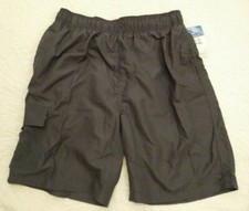 NWT Kanu Surf Havana Charcoal Gray Cargo Swim Trunks Board Shorts Mens Medium M