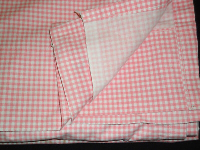 MARTHA STEWART PINK  & WHITE GINGHAM (1) TWIN FLAT SHEET 66 X 96 COTTON BLEND