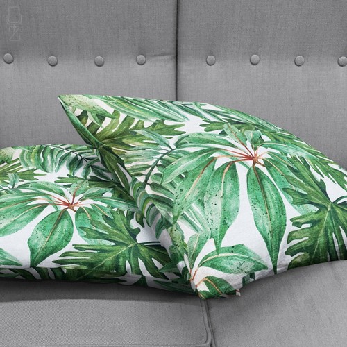 Tropical Green Leaves Themed Velvet Cushion Covers, Double Sided, Multi Sizes - Picture 51 of 185