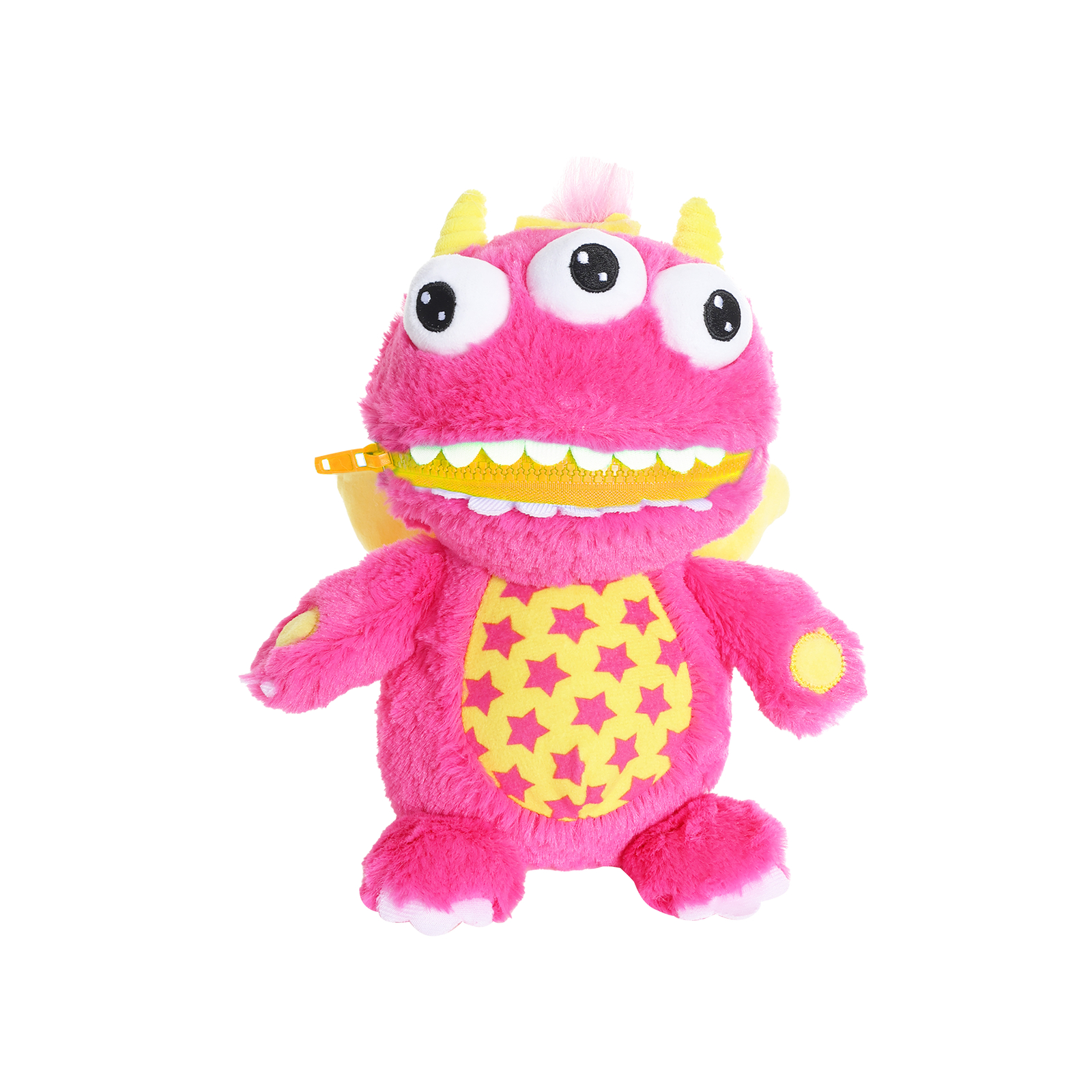 WORRY YUMMY MONSTER LUNA TOY 20CM PINK CUDDLY ZIPPER MOUTH EATS FEARS WORRIES