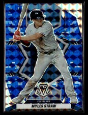2022 Panini Mosaic: Reactive Blue Mosaic #41 Myles Straw Card Cleveland Indians